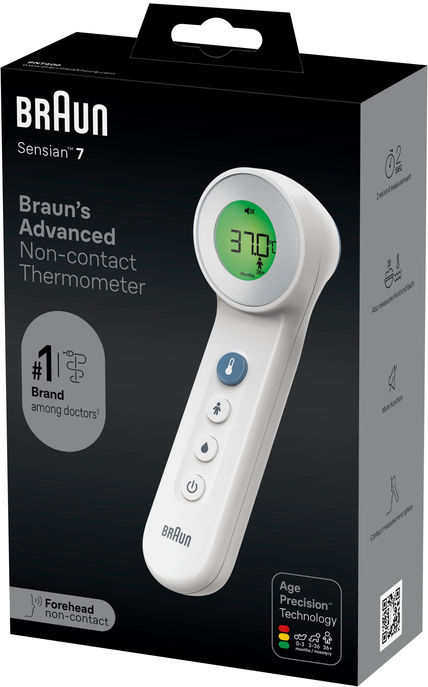 BRAUN BNT400 NO TOUCH + TOUCH FOREHEAD THERMOMETER